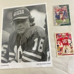 Joe Montana Signed picture w/ trading cards Memorabilia San Francisco 49ers